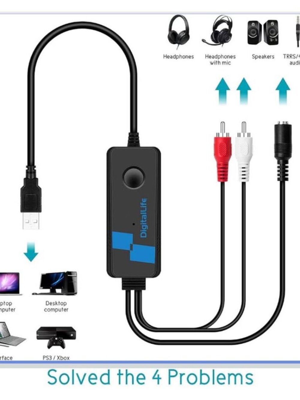 DigitalLife USB Gaming Sound Card Adapter